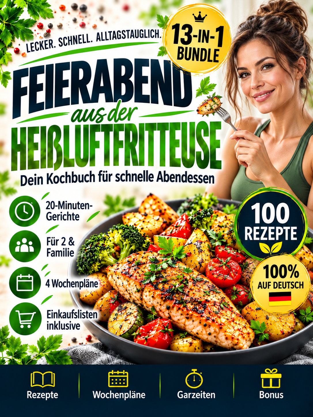 FeierabendGenuss – 13-in-1 Heißluftfritteusen Rezept-Bundle