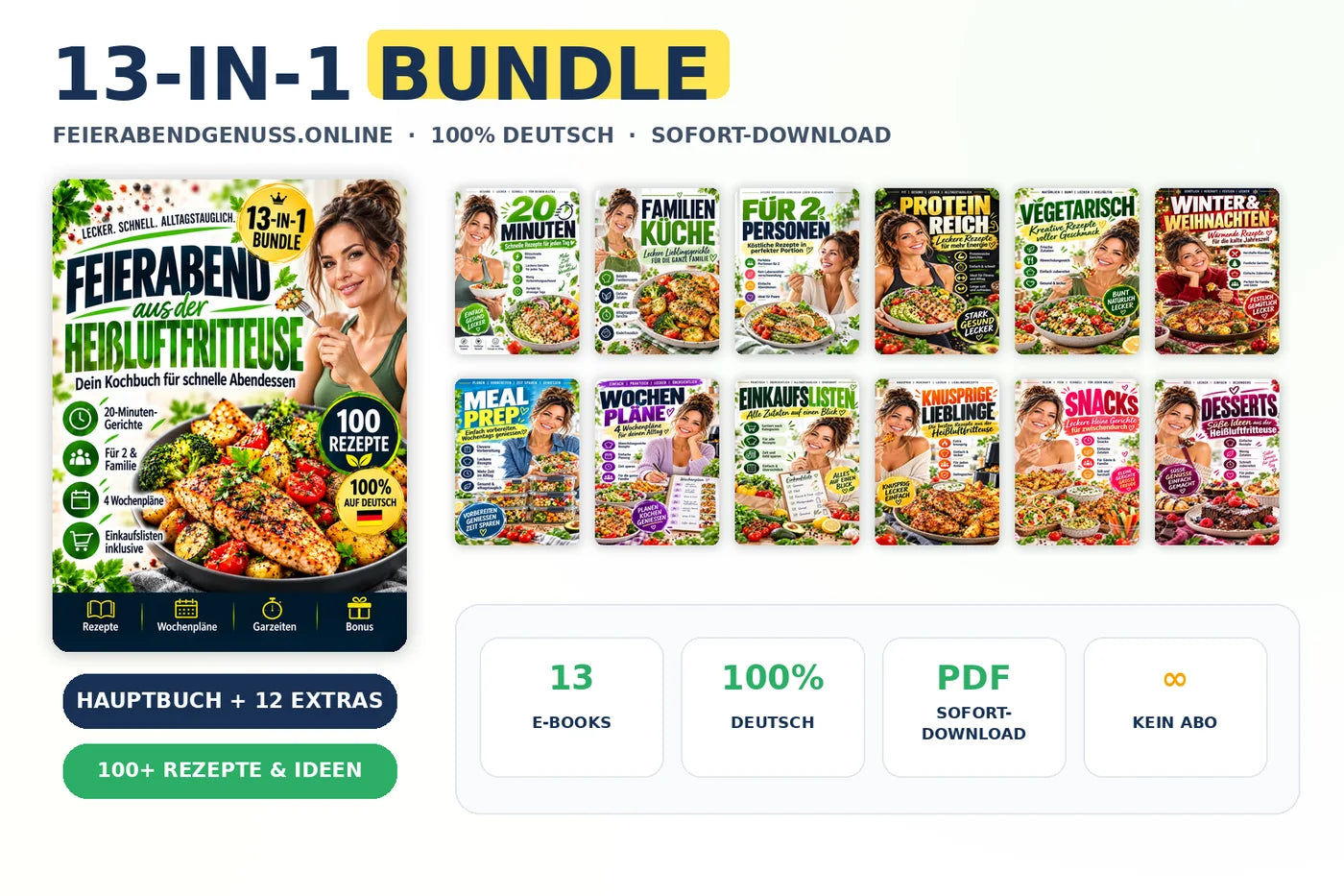 FeierabendGenuss 13-in-1 Heißluftfritteusen-Bundle